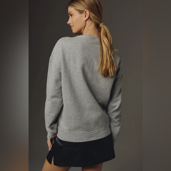 KULE The Oversized Apres Ski Logo Pullover Grey Sweatshirt - Picture 3 of 9